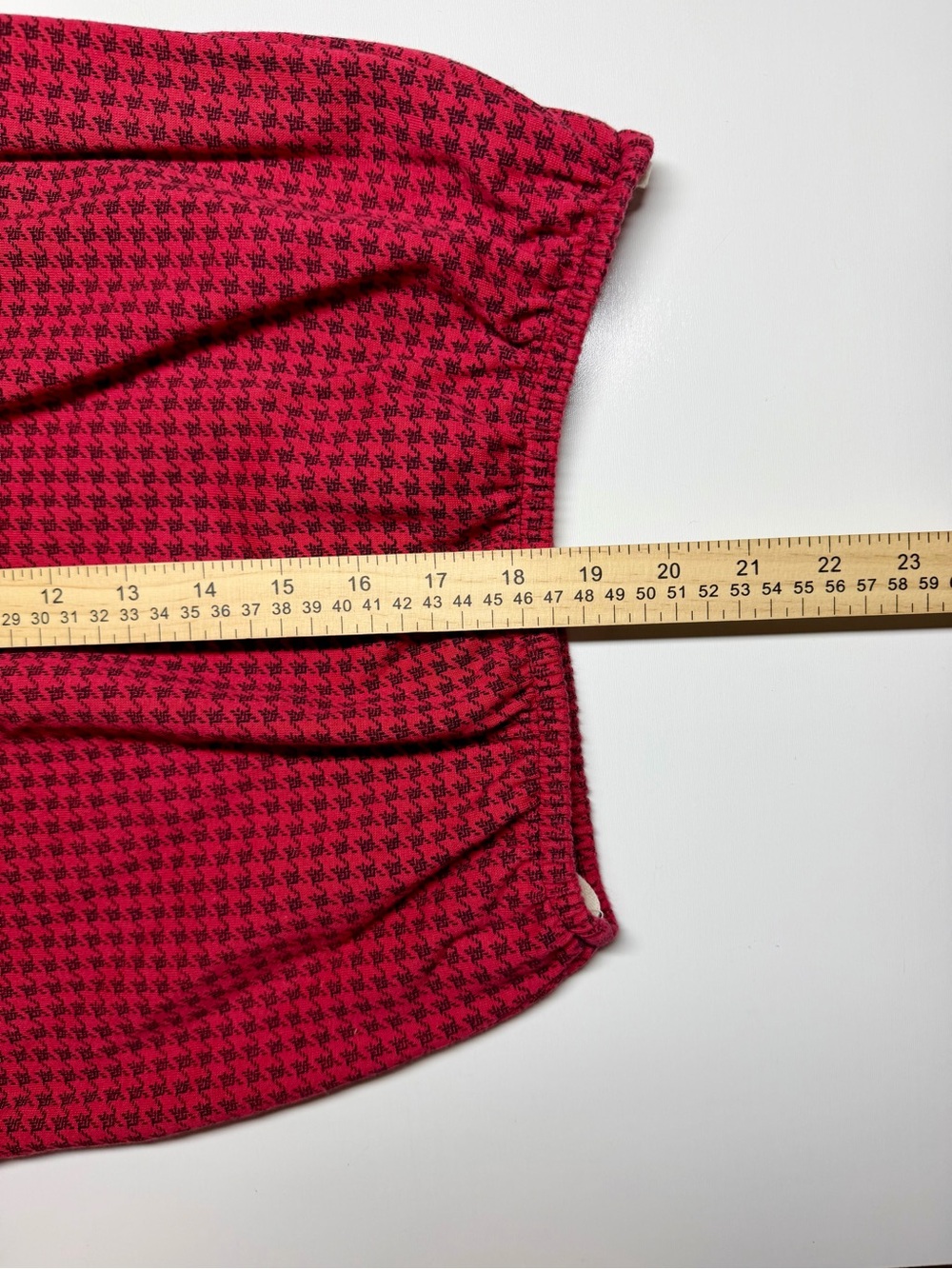 VTG 90s Yes Clothing Co Red Black Houndstooth Stretch Pencil Skirt Women’s M - Picture 4 of 4